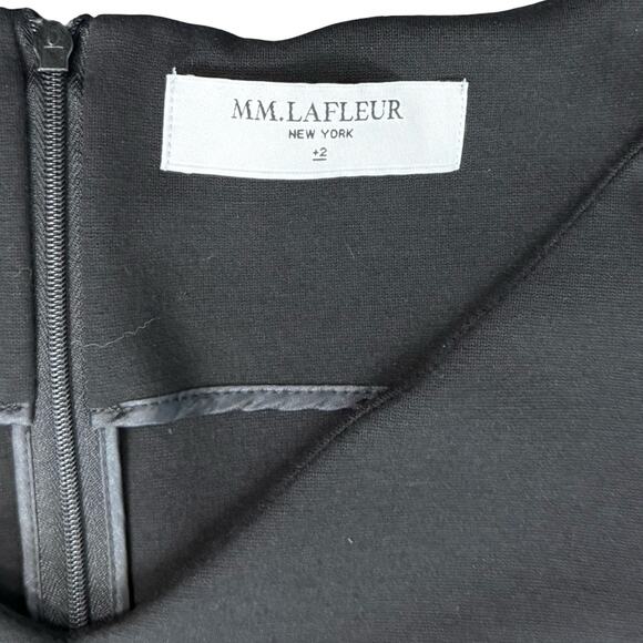 MM Lafleur Black Ponte V-Neck Sheath Sleeveless Pencil Dress Plus Size +2 / 18 - Picture 8 of 10